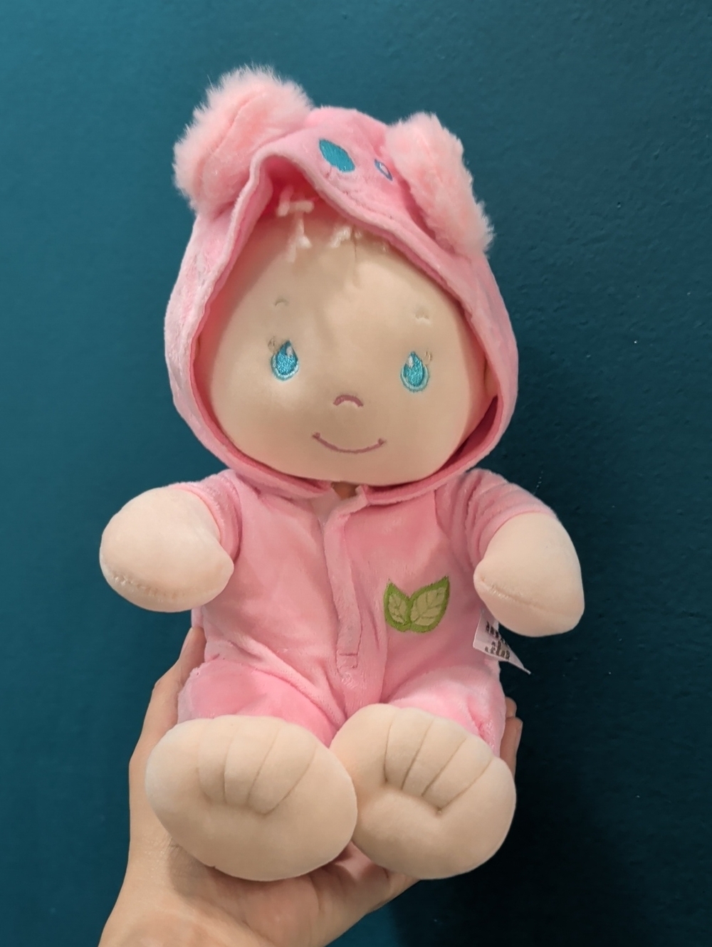 June Garden Pink Plush Baby Doll in Pink Hooded Outfit - Kids Toys